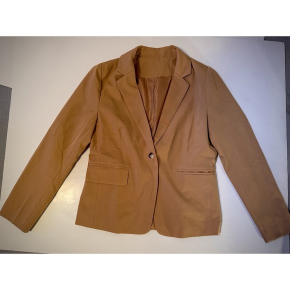 The Unbranded Brand Jackets & Blazers - Women's One Button Blazer, Camel Colored Size Medium
